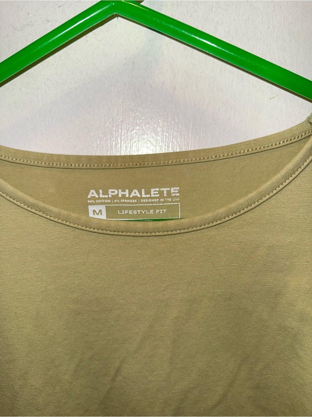Alphalete T Shirt Long Sleeve Bundle Olive Green, Blue, Ripped Red - Picture 4 of 9